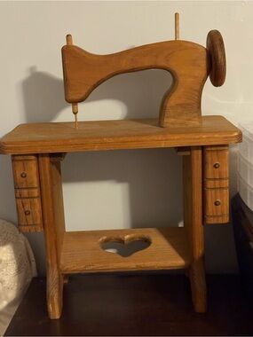 Wooden Decorative Sewing Machine Table - Honey Brown